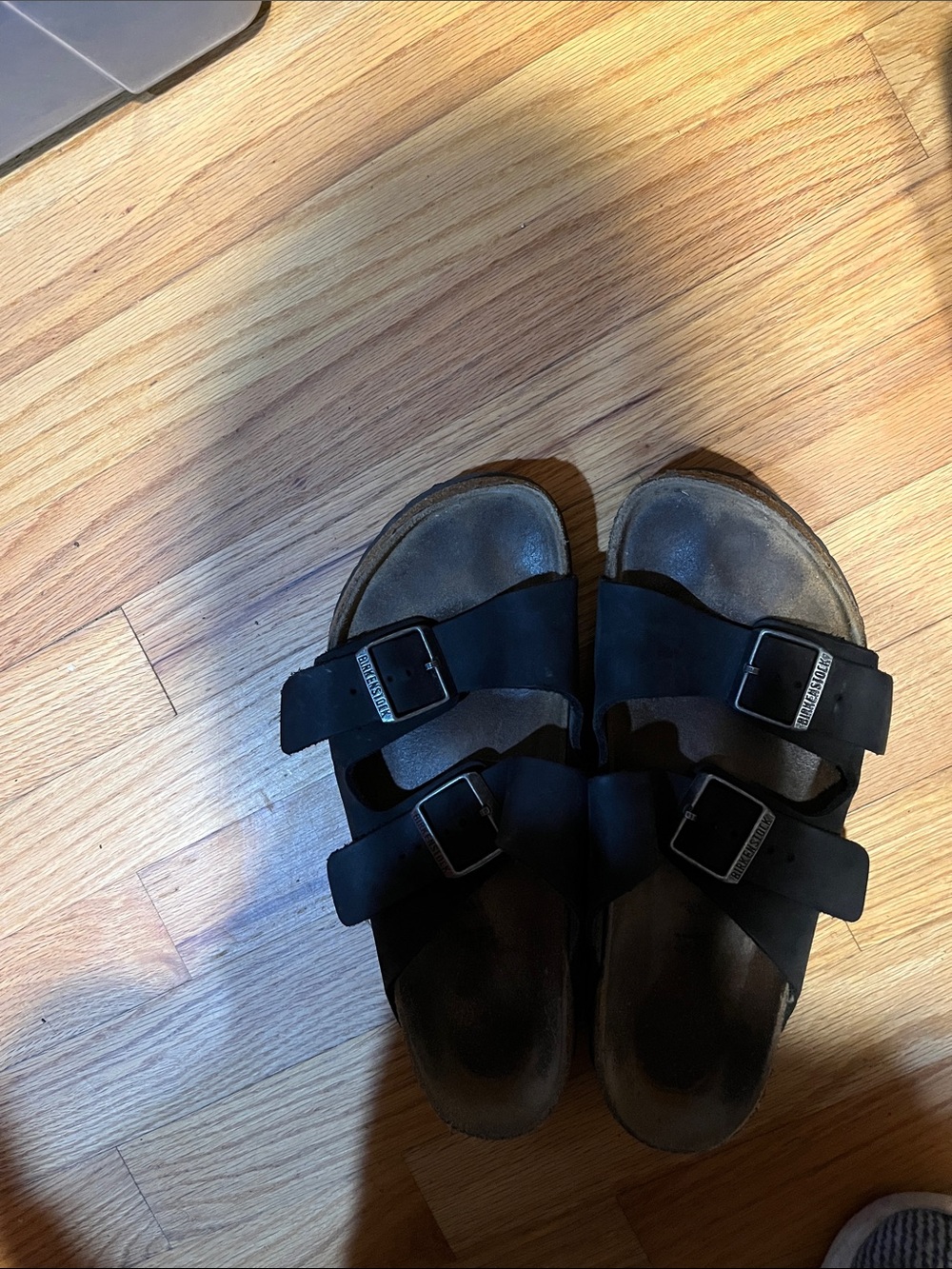 Birkenstock Kids Black Two-Strap Arizona Sandals